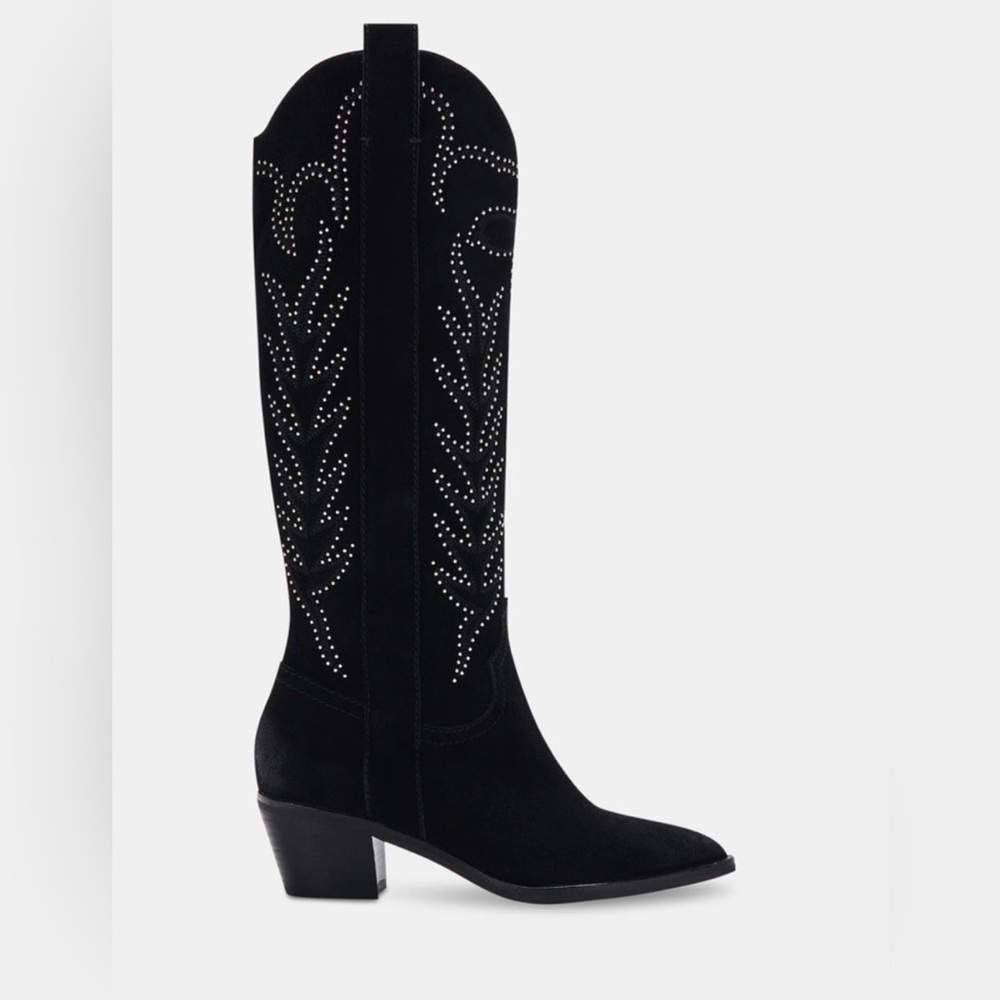 Dolce Vita Solei Stud Boots Black Suede